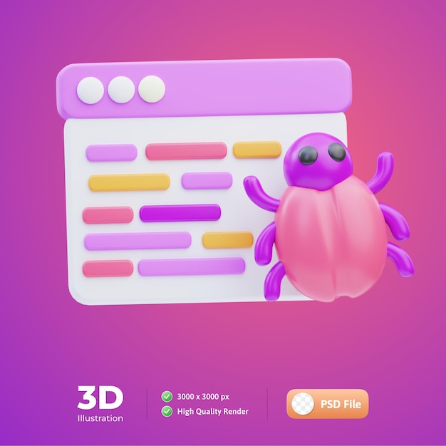 Debugging Skills 3D Illustration