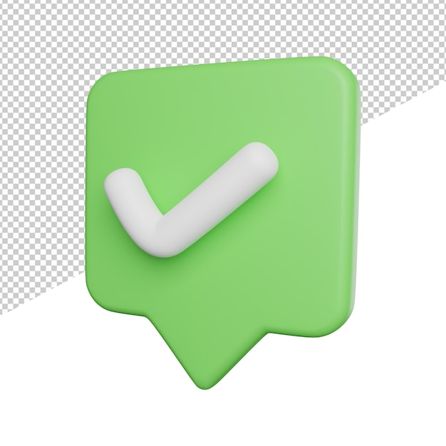 Decision Checklist Accept side view 3d rendering icon illustration on transparent background