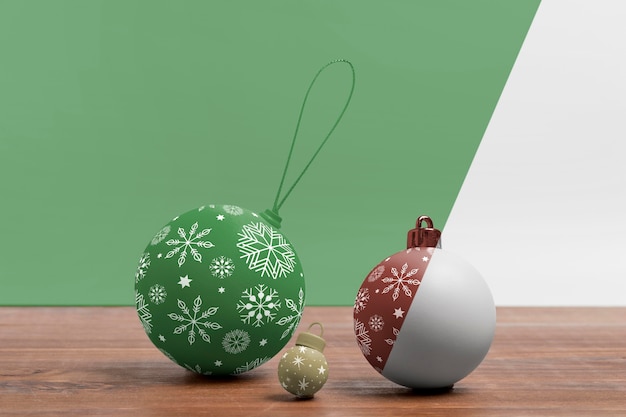 Decorated christmas globes arrangement