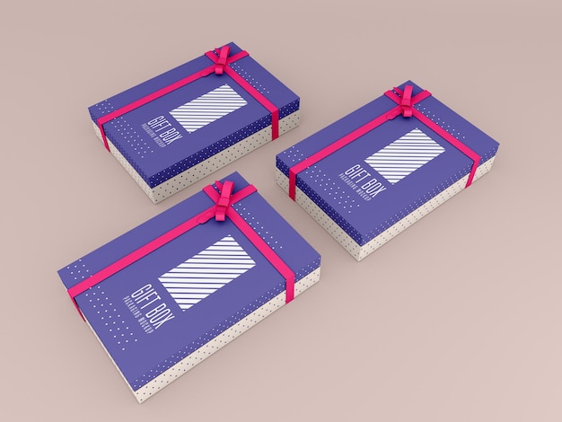 Decorated Gift box mockup