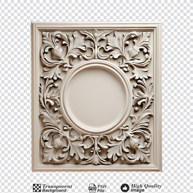 decorative bas relief wall decor isolated on transparent background