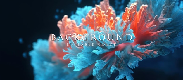 PSD decorative coral isolated blue sea water background