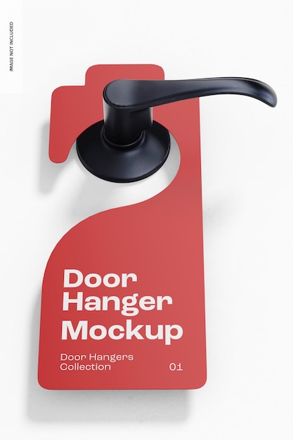 Decorative Door Hanger Mockup, Low Angle View