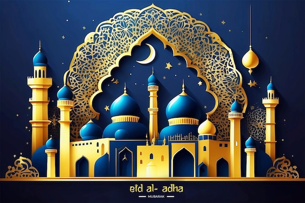 Decorative eid al adha bakrid celebration banner design