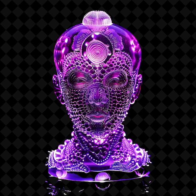 Decorative Figurine With Intricate Details Made With Polycar PNG Y2K Shape Neon Color Decoration