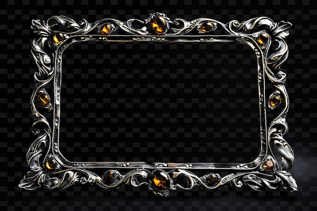 PSD a decorative frame with gold and silver accents