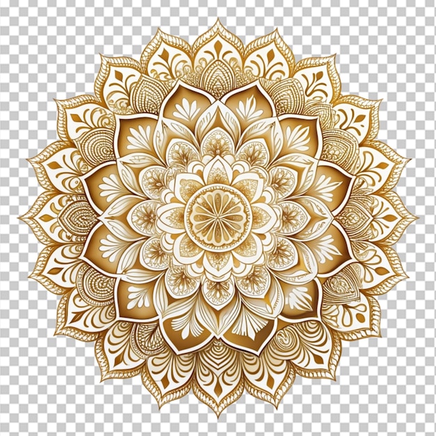 Decorative golden mandala on white background