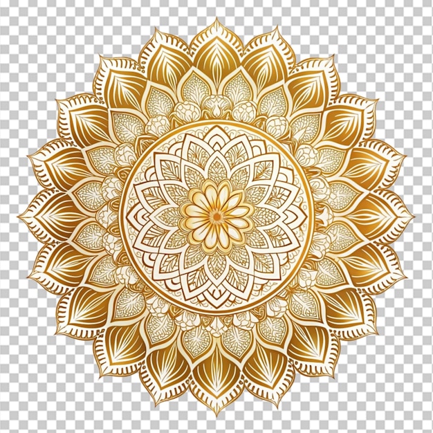 Decorative golden mandala on white background