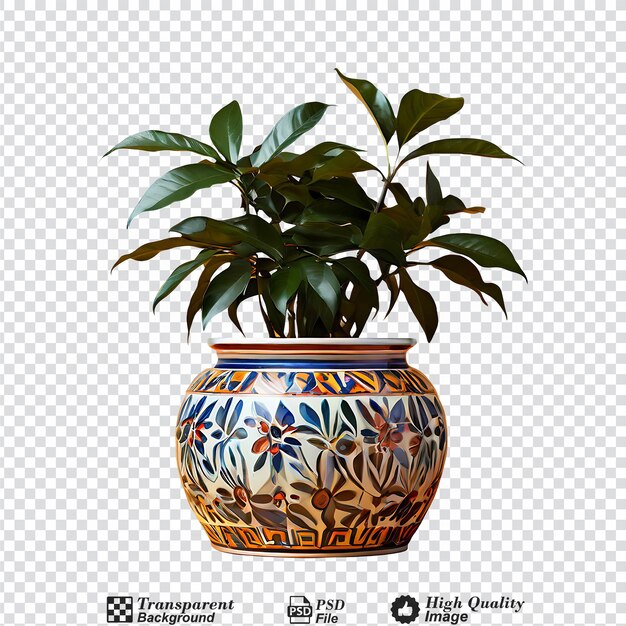 PSD decorative pot isolated on transparent background