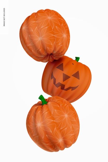 Decorative Pumpkins Mockup, Floating