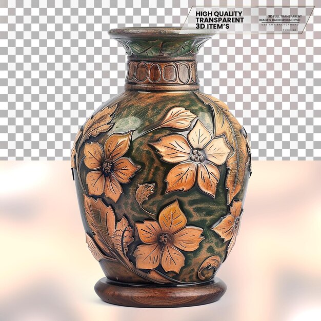 PSD decorative vase a vase used for holding flowers or on transparent background