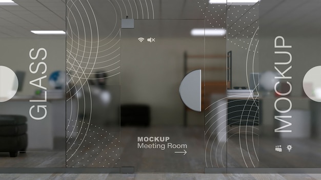 Decorative wall vinyl office mockup