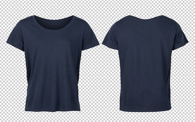 Deep blue woman t-shirts front and back mockup