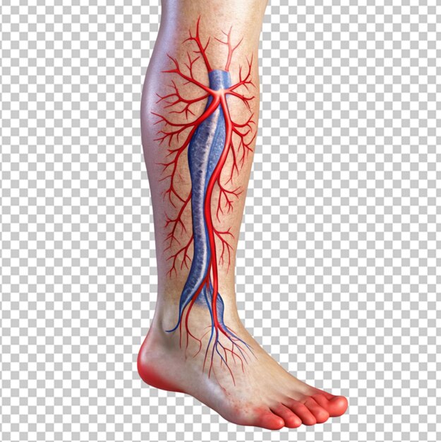 PSD deep veins thrombosis on transparent background