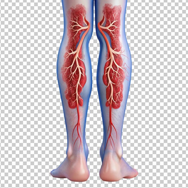 PSD deep veins thrombosis on transparent background