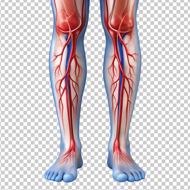 deep veins thrombosis white background for removal on transparent background