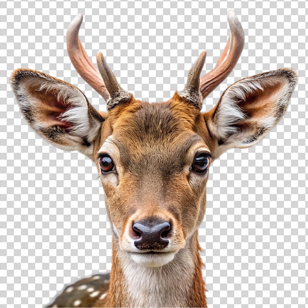 PSD a deer with large antlers and a brown coat on transparent background