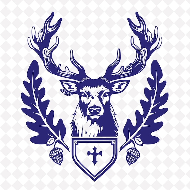 PSD a deer with a shield and a shield with a shield in the middle