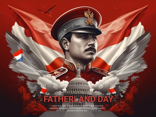 Defenders of fatherland day social media banner