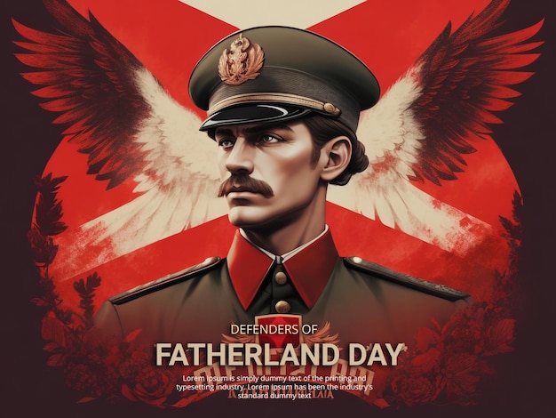 Defenders of fatherland day social media banner