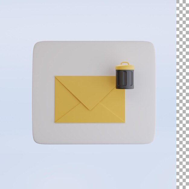 PSD delete mail 3d icon