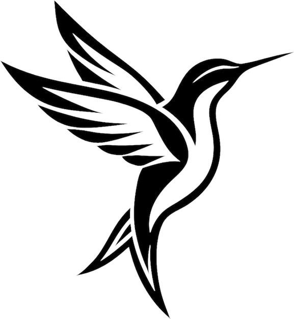 PSD delicate hummingbird stencil captures graceful avian beauty