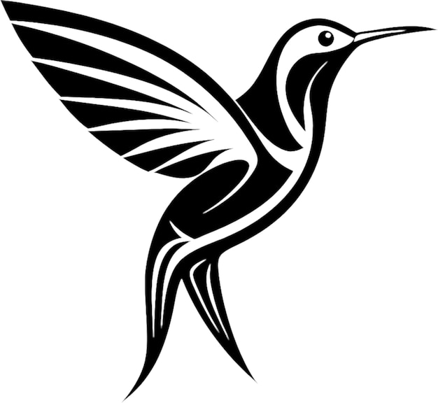 Delicate hummingbird stencil captures graceful avian beauty