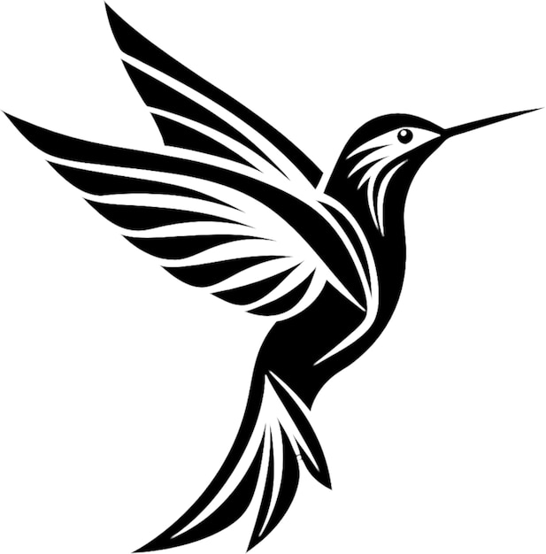 Delicate hummingbird stencil captures graceful avian beauty