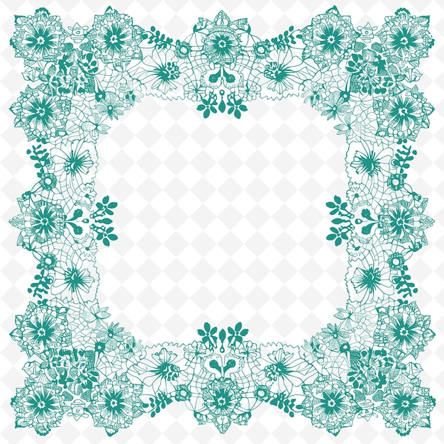 Delicate Lace Tablecloth With a Scalloped Edge and a Few Sma PNG Outline Flat Illustration Designs