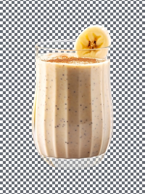 Delicious almond butter smoothie isolated on transparent background