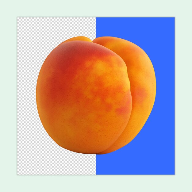 A delicious Apricot fruit isolated on a transparent background Apricot fruit PSD