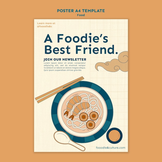 Delicious asian food poster template