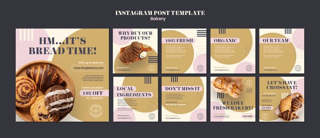 PSD delicious baked goods instagram posts