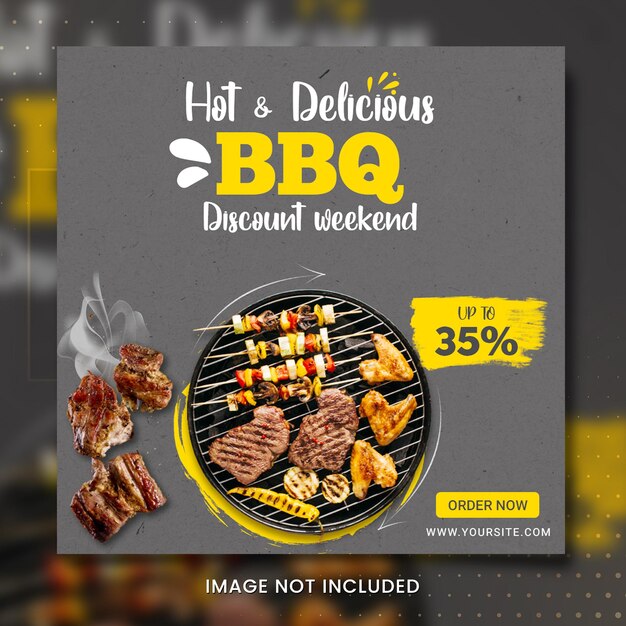 PSD delicious bbq social media design