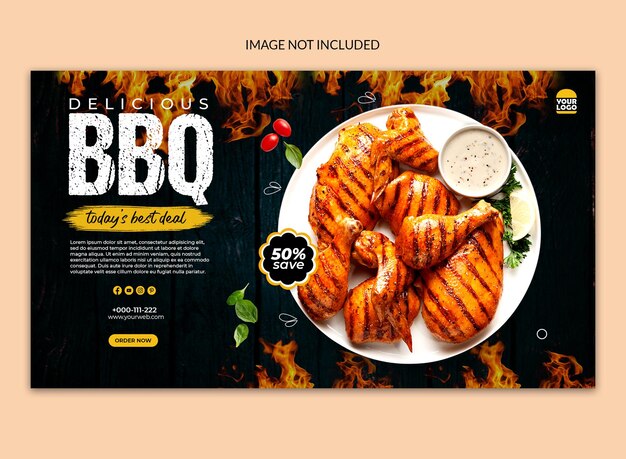 delicious bbq social media web banner.