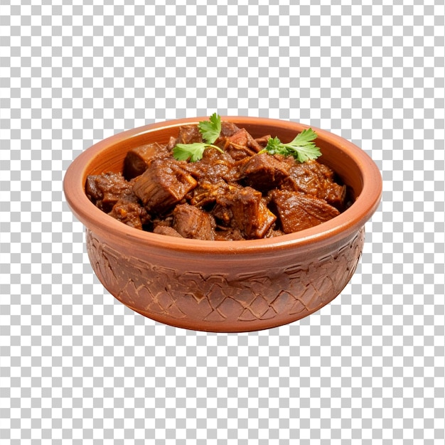 PSD a delicious bowl of beef curry on a transparent background