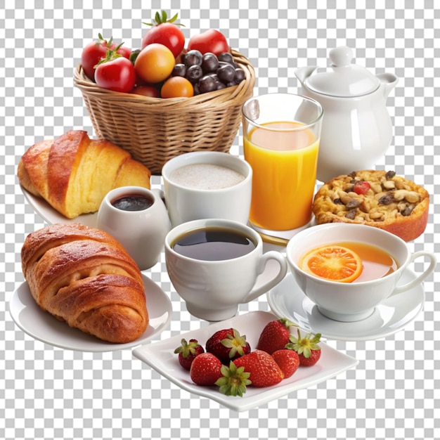 PSD delicious breakfast items collection