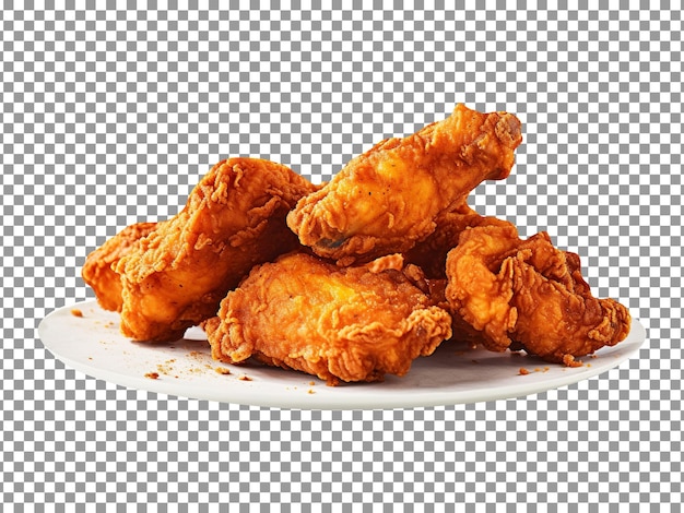 Delicious buffalo fried chicken isolated on transparent background