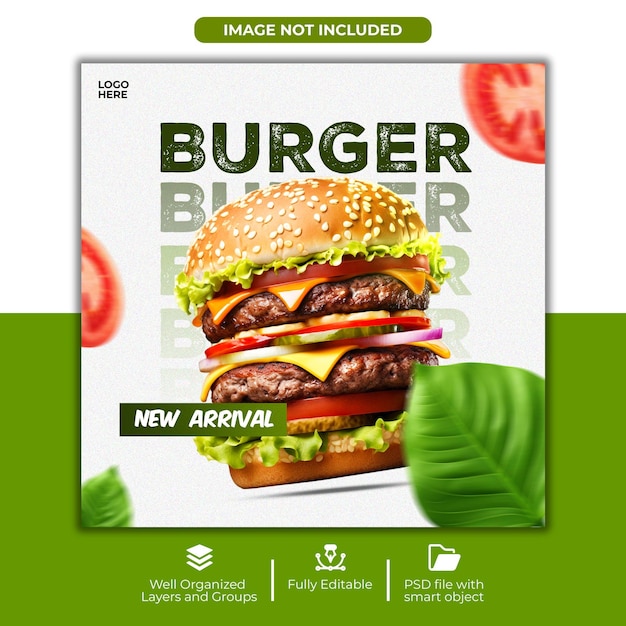 Delicious Burger Delight Social Media template Design