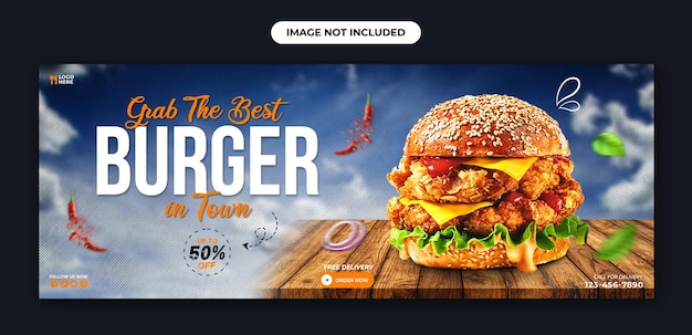 Delicious Burger Fast food facebook cover and web template design