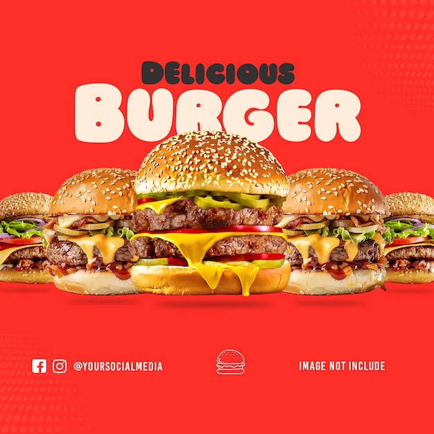 Delicious burger Instagram Post