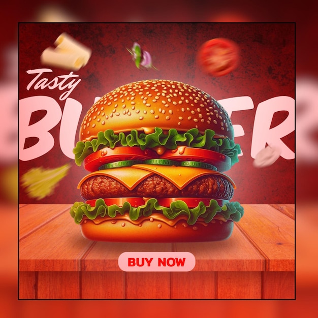 PSD delicious burger poster design