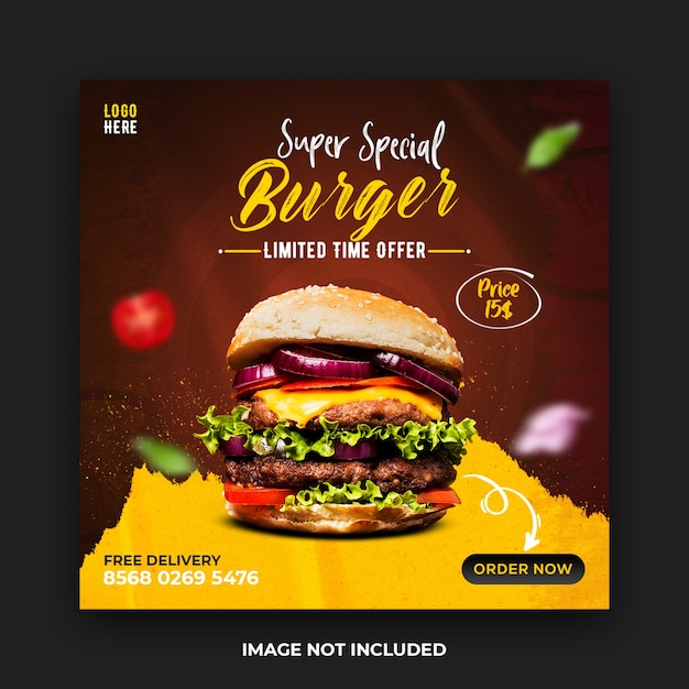 Delicious Burger Social Media Post Template