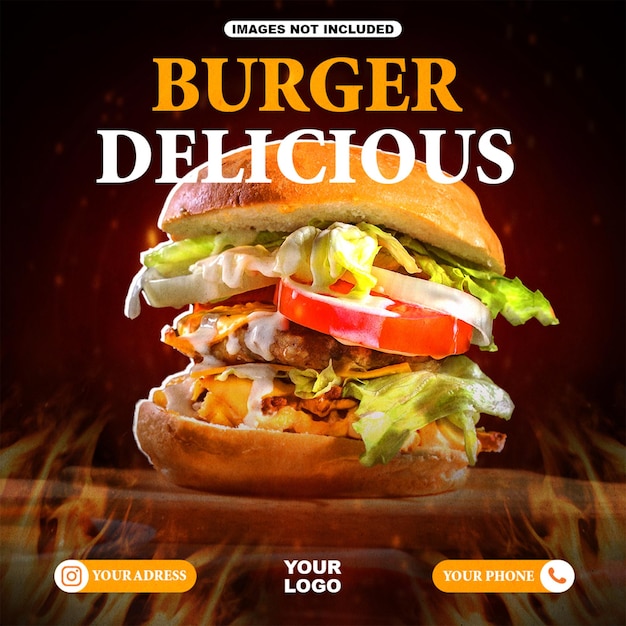 Delicious Burger social media template