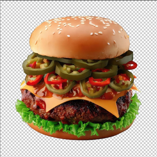 Delicious Burger with Lettuce and Tomato