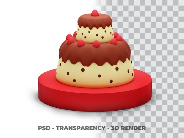 Delicious Cake 3D Transparent Background