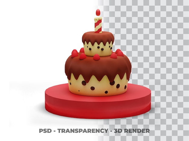 Delicious Cake 3D Transparent Background