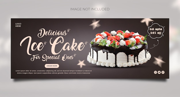 Delicious cake social media promotion and instagram banner template