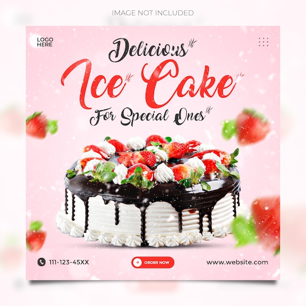 Delicious Cake social media promotion and instagram poster template