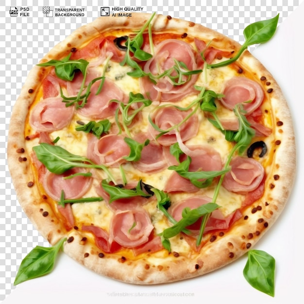 Delicious cheese pizza isolated on a transparent background